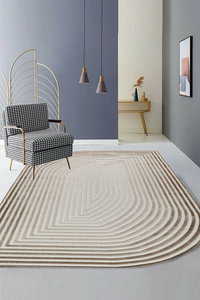 Koberec 160 x 230 cm Amora (béžová + bílá)
