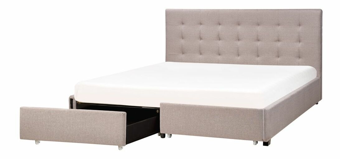 Manželská postel 180 cm ROLLA (s roštem a úl. prostorem) (světle šedá)