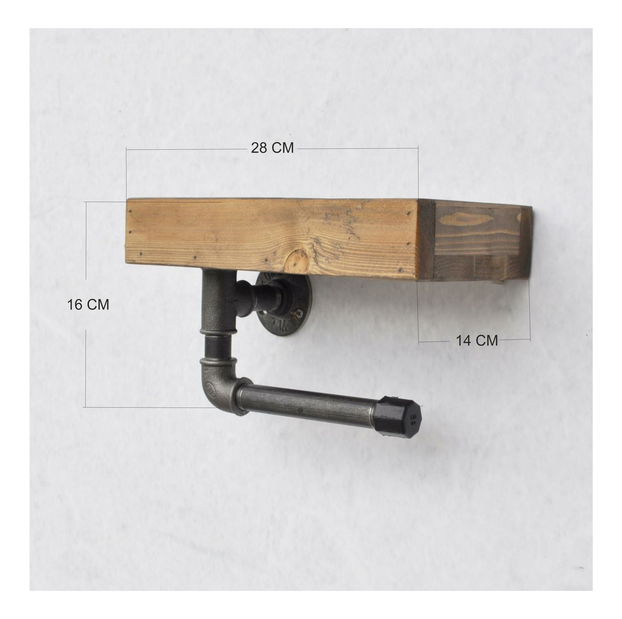 Držák na toaletní papír Nenanu 17 (ořech + černá)