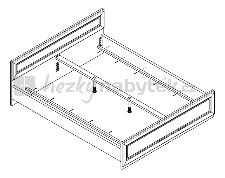 Manželská postel 160 cm BRW Charlotta LOZ/160