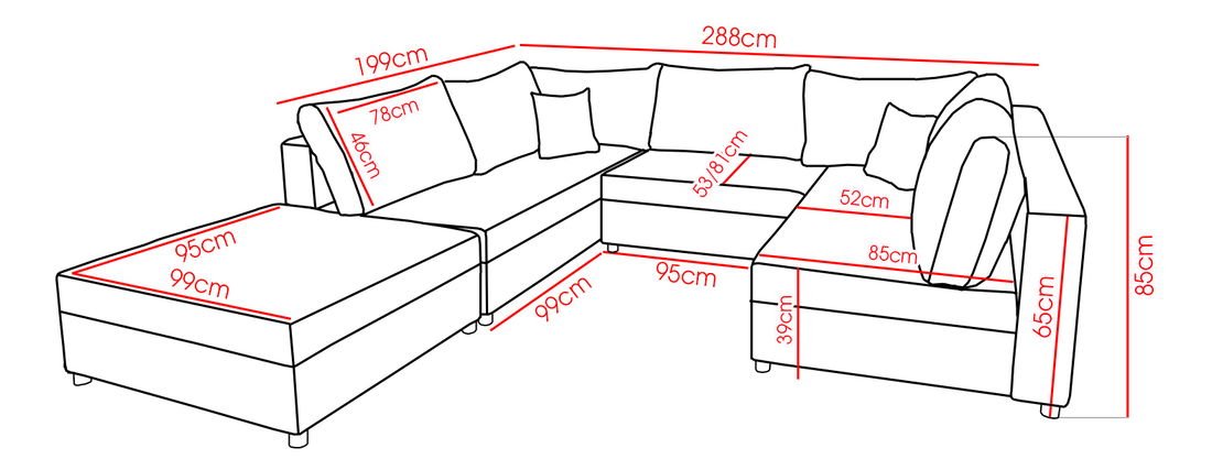 Rohová sedací souprava U Deron  (s taburetem) (P) (šedá + bílá)