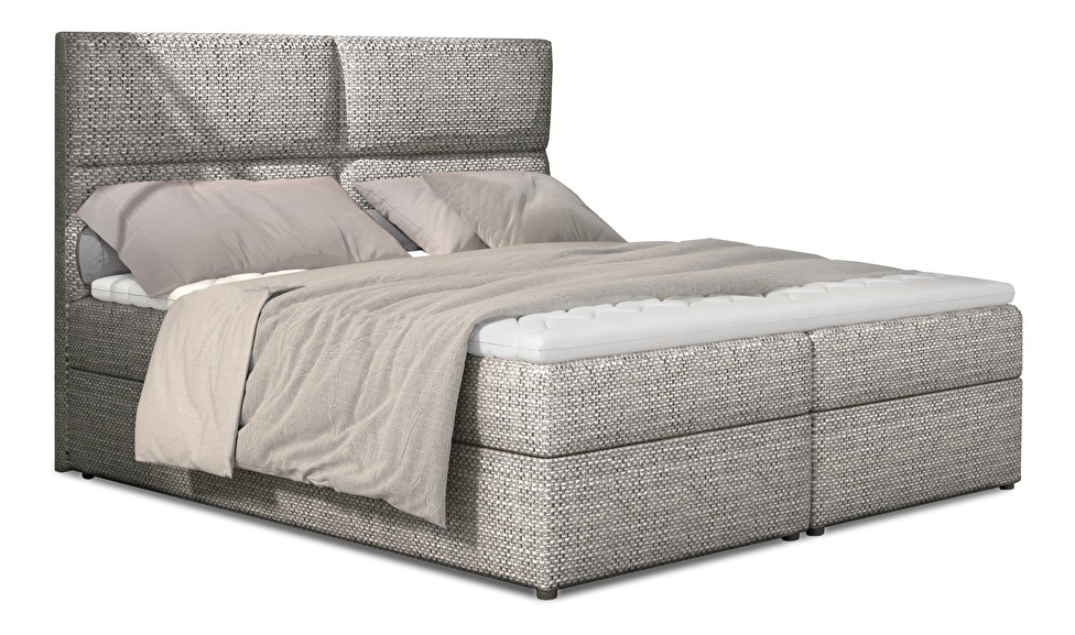 Kontinentální postel 165 cm Alyce (světle šedá Berlin 01) (s matracemi)
