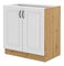 Dolní kuchyňská skříňka Sheila 80 D 2F BB (dub artisan + bilá)
