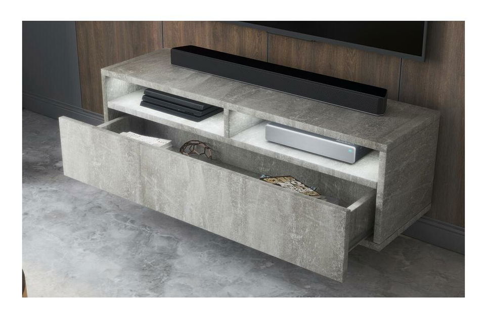 TV skříňka/stolek Redcan 100 (s osvětlením) (beton)