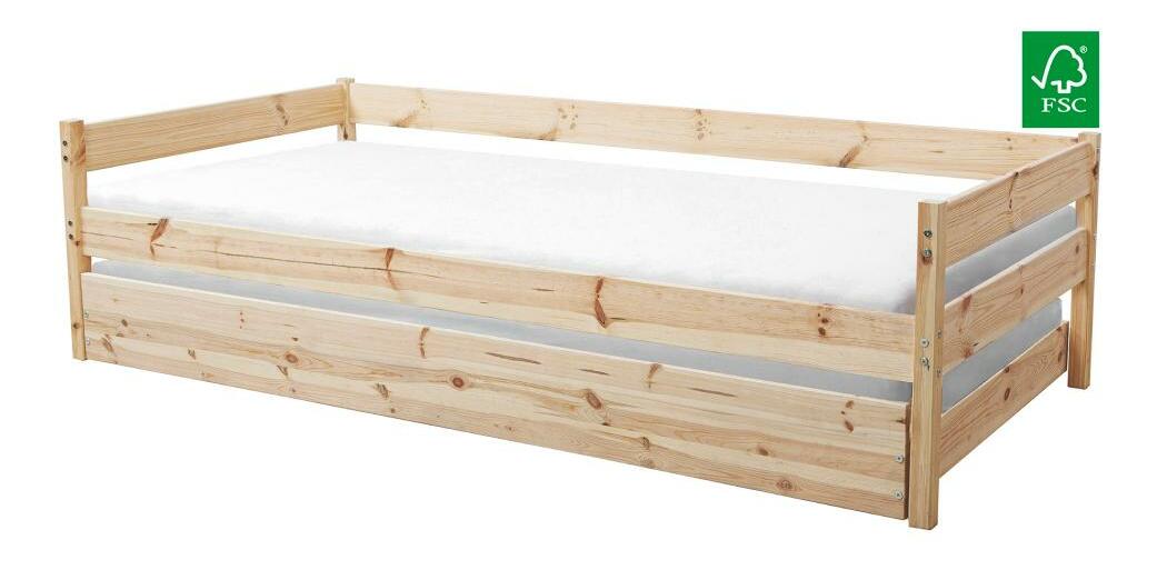 Jednolůžková postel 90 cm Braceaba (smrk masiv) (s roštem)