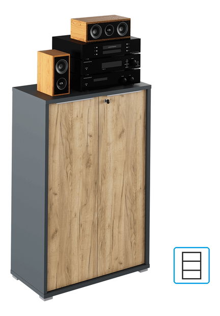 Skříňka typ 09 Rumia (grafit + dub artisan)