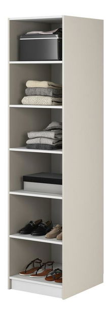 Policová skříň Moonie XV (šedobéžová + bílá)