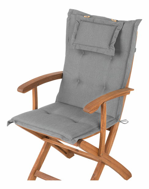 Zahradní jídelní sada Mali (světlé dřevo) (šedé podsedáky)