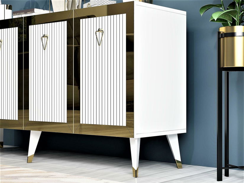 Skříňka Vopula (bílá + zlatá)