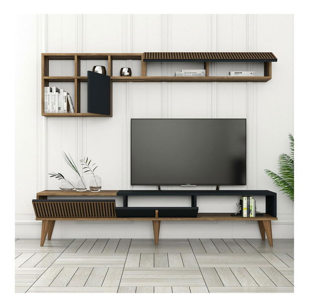 Sestava nábytku do obývacího pokoje Millano 1 (ořech + antracit)