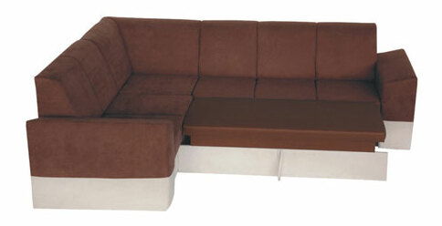 Rohová sedací souprava Messi šenil hnědý + béžový (L)