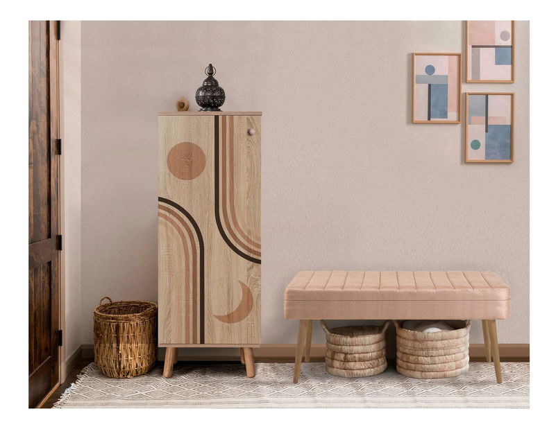 Předsíňová sestava Beside 33 (dub sonoma + kámen)