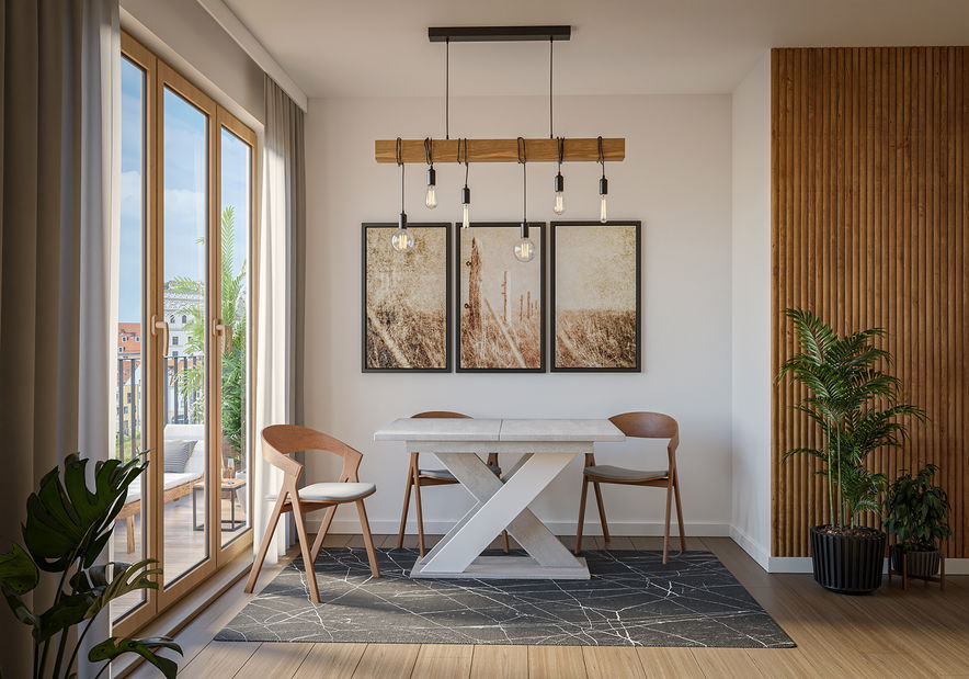 Jídelní stůl Xalin (světle šedá + bílá) (pro 4 až 6 osob)