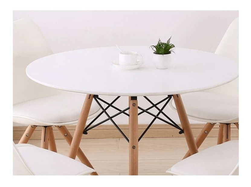 Jídelní stůl Gamin (bílá + buk) (pro 2 osoby)