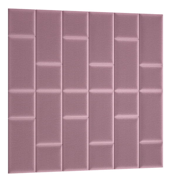 Set 24 čalouněných panelů Quadra 180x180 cm (růžová)