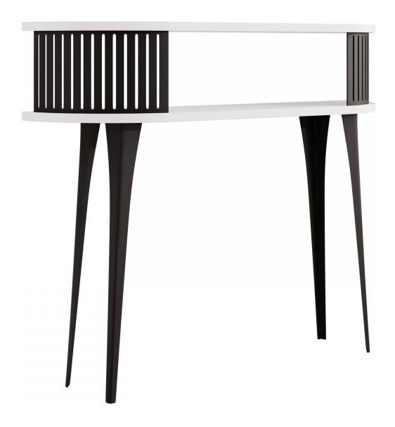 Konzolový stolek Mezanoa (černá + arktická bílá)