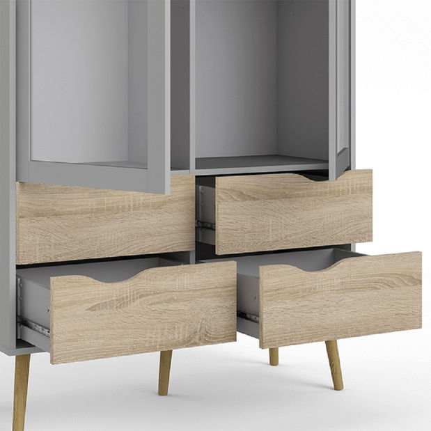 Vitrína Odell (bílá + dub sonoma)