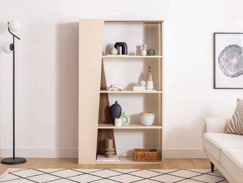 Regál Pitudu 1 (ořech + béžová)