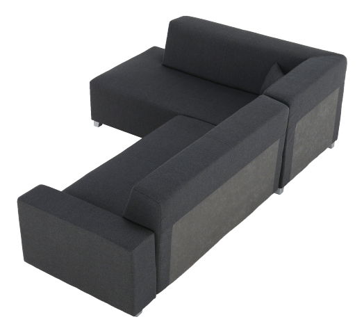 Rohová sedací souprava Colli šedočerná (L)