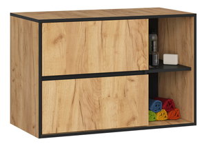 Koupelnová skříňka Vambos W90 2SZ 2P (dub craft + černá)