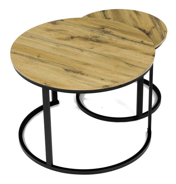 Set 2 konferenčních stolků Conjugar (dub divoký)