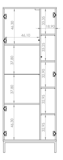 Vitrína Quebec WIT70 (černá matná)