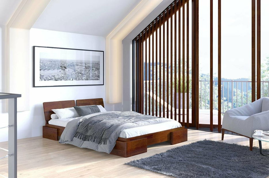 Manželská postel 200 cm Naturlig Jordbaer (borovice)