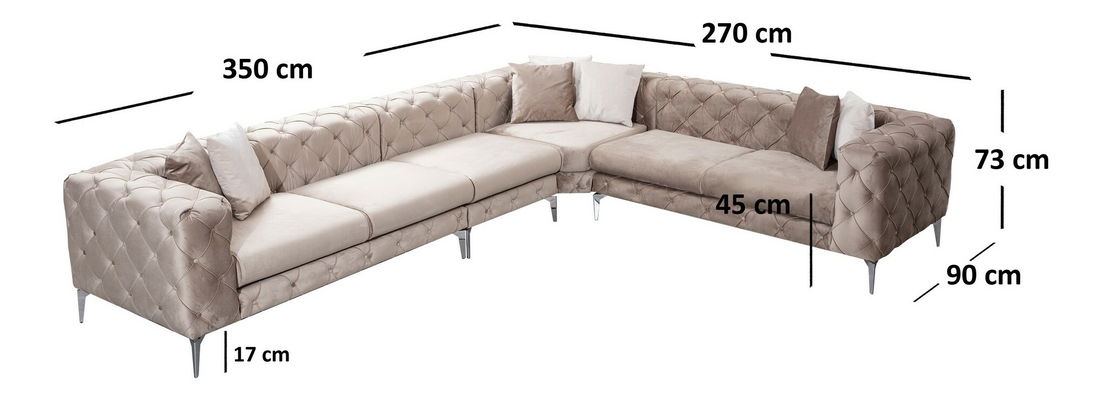 Rohová sedačka Collo (hnědá) (P)