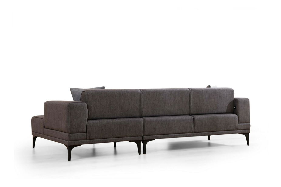 Rohová sedačka Horazotta (P) (tmavě šedá + černá)