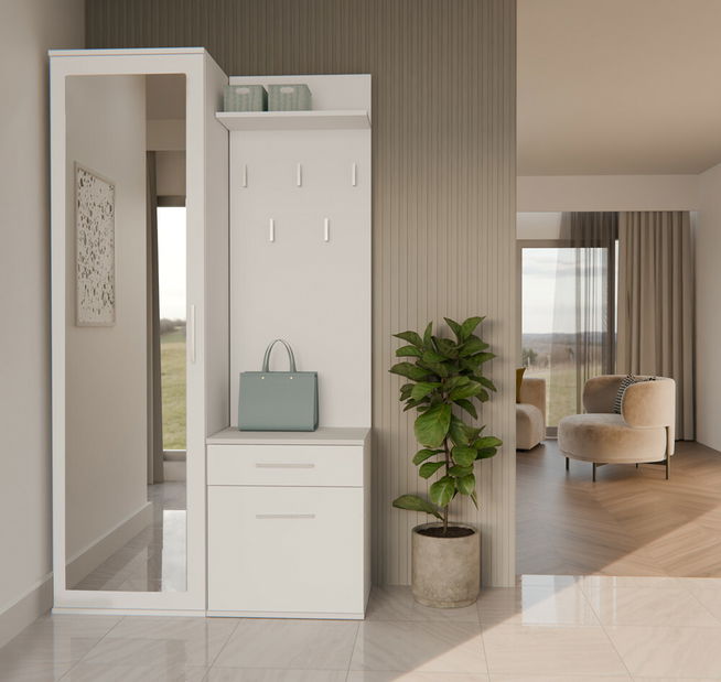 Předsíňová sestava Dialogos 1 (bílá) (se zrcadlem)