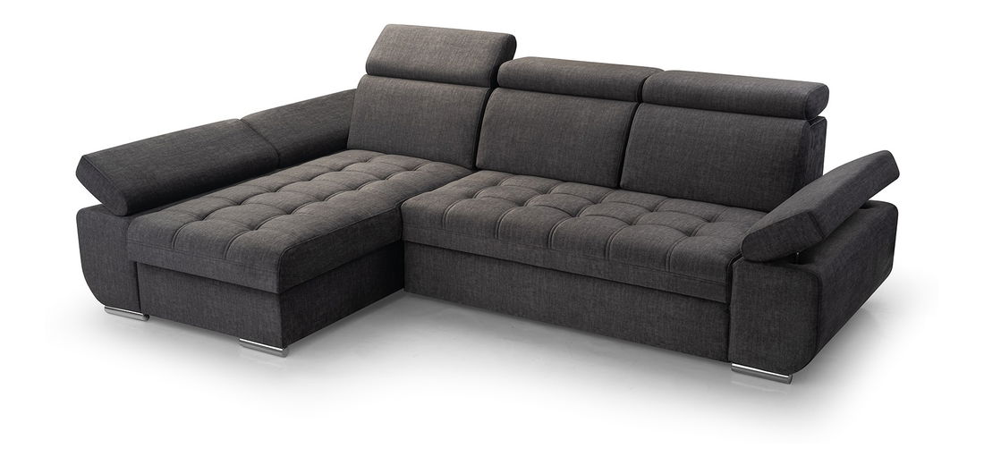 Rohová sedací souprava Belona (tmavě šedá) (L)
