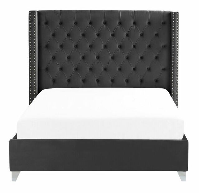 Manželská postel 160 cm Lubbka (černá) (s roštem)