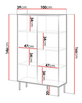 Policová skříň Godzes Bis (bílá + černá)