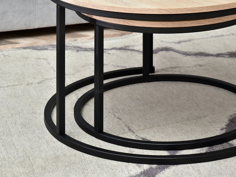 Set 2 konferenčních stolků Novedosa (černá)