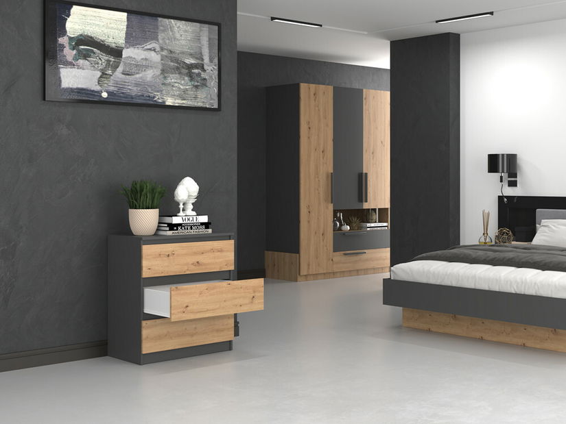 Komoda Musecalo 1 (antracit + dub artisan)