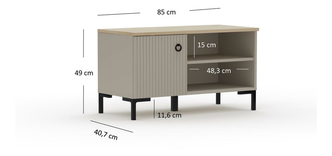 Botník (skříňka na boty) Demandaron (taupe + dub silverjack)