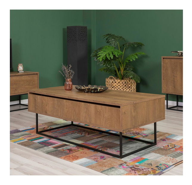 Souprava nábytku do obývacího pokoje Laxi 22 (ořech + černá)