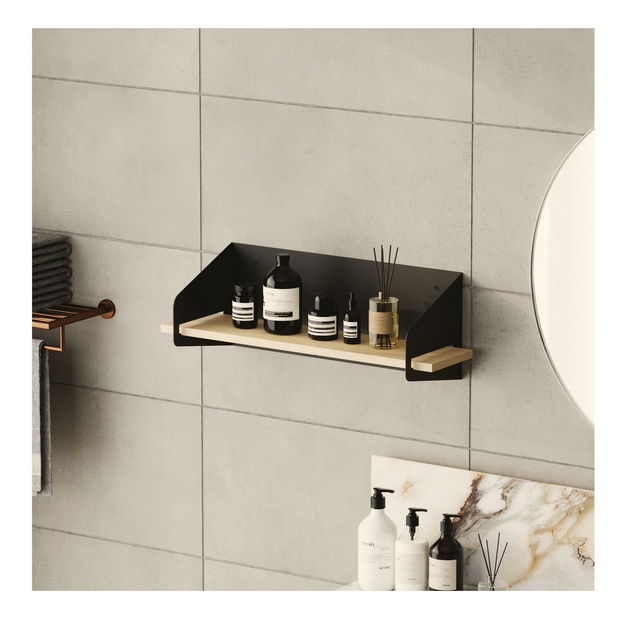 Nástěnná police Longoan 1 (černá)