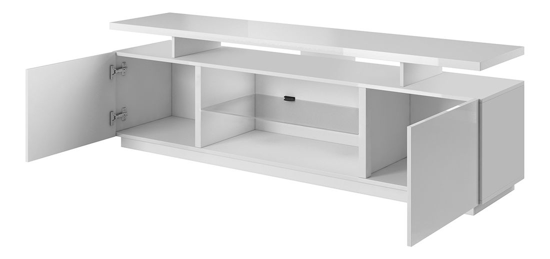 Televizní skříňka Evan (grafit + grafit lesk) (osvětlení LED)