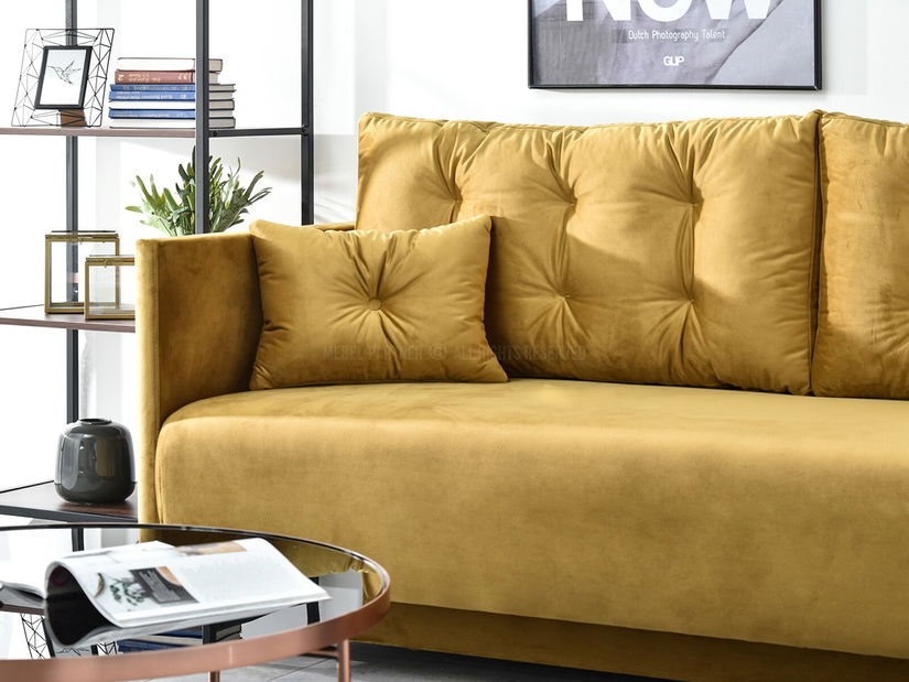 Pohovka dvousedačka Mastil (zlatá + černá)