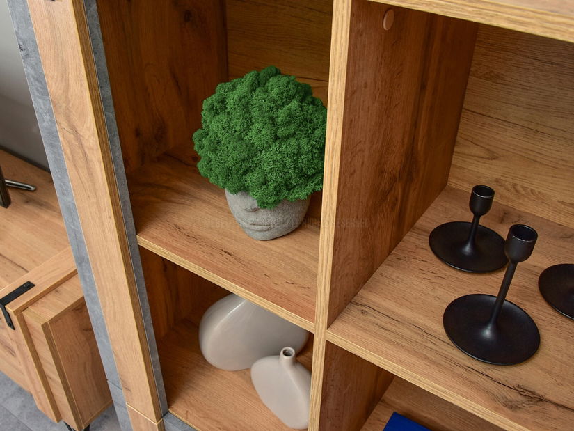 Obývací stěna Suspendera SH04 (dub + černá)