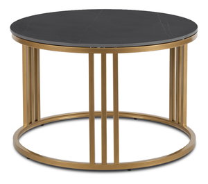 Konferenční stolek Kenrucky (mramor černý + zlatá)