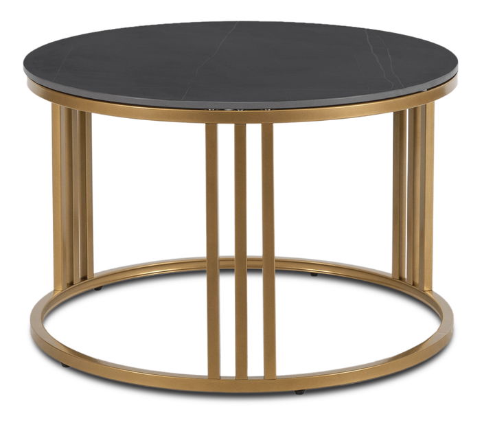 Konferenční stolek Kenrucky (mramor černý + zlatá)