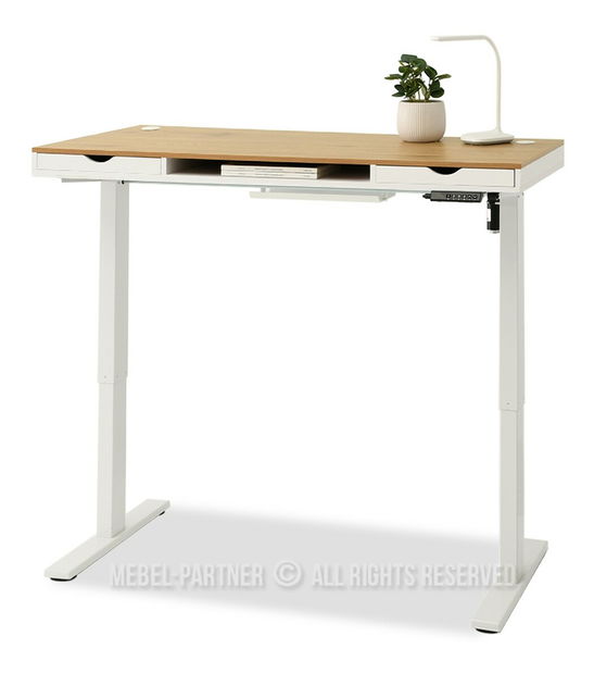 PC stolek Osto 140 (dub bílý + bílá)