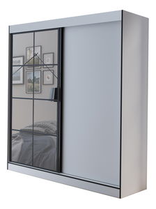 Šatní skříň 180 cm Oklahoma 2 (bílá + černá)