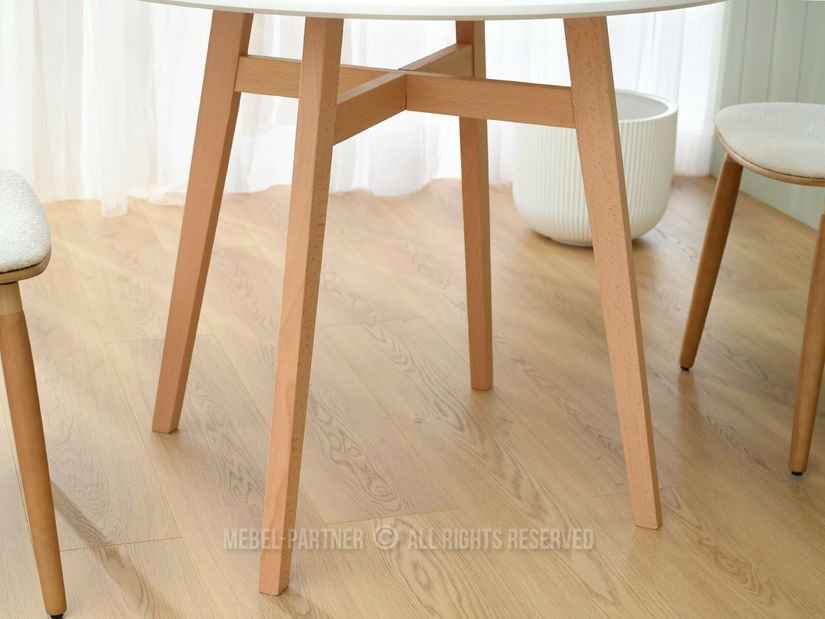 Jídelní stůl Croc (bílá + buk)