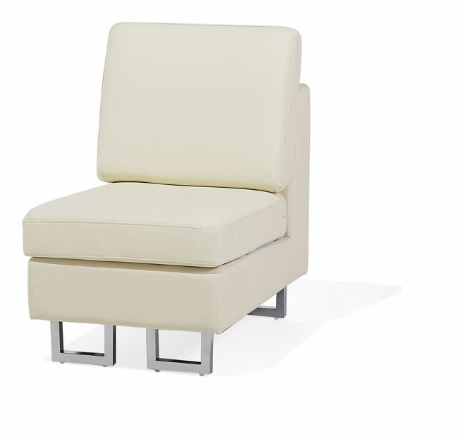 Kožená rohová sedací souprava Silkeborg (krémová) (P)