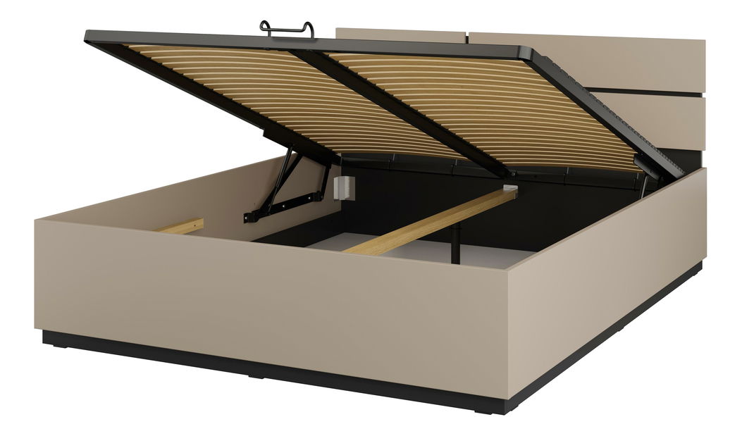 Manželská postel 160 cm Crossroad S51 (congo + černá) (s plynovým zvedákem)