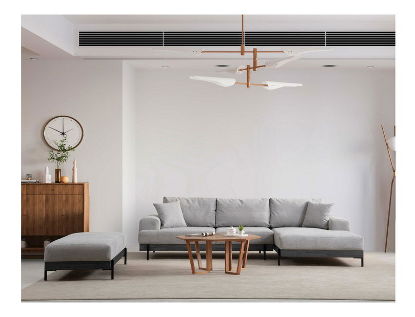 Rohová sedačka Etorella (P) (šedá + černá)