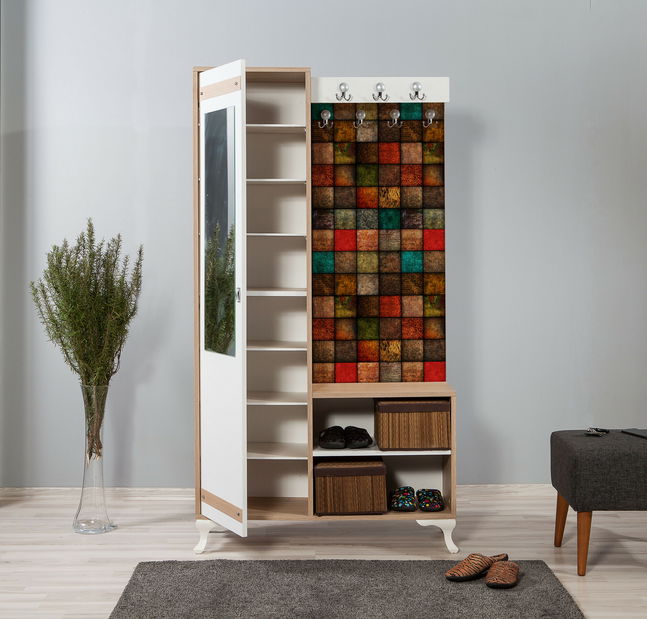 Předsíňová stěna Iris 723 (dub sonoma) (se zrcadlem)